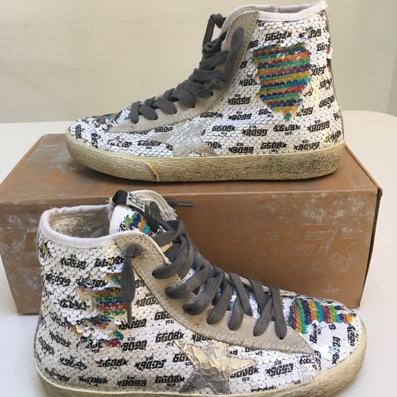 Golden Goose Francy Sneaker Rainbow/Silver 35 NIB - Picture 4 of 13